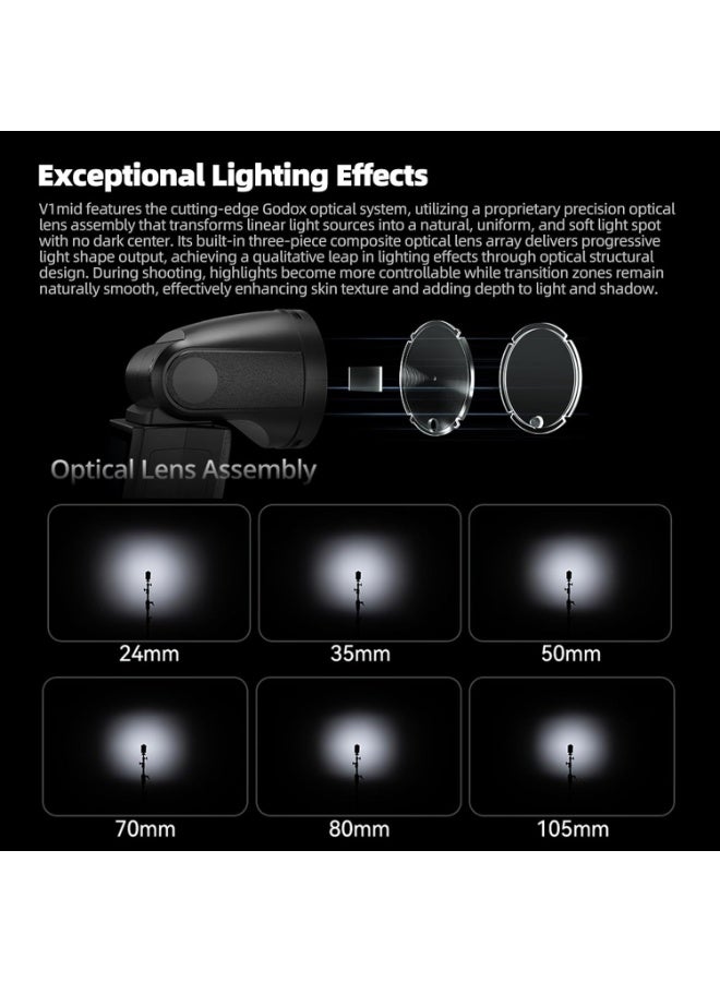 Godox V1C TTL On-Camera Flash For Canon – Round Head Speedlite With 1/8000s HSS, Rechargeable Li-Ion Battery, Magnetic Light Modifiers And 2.4G Wireless X System - Image 5